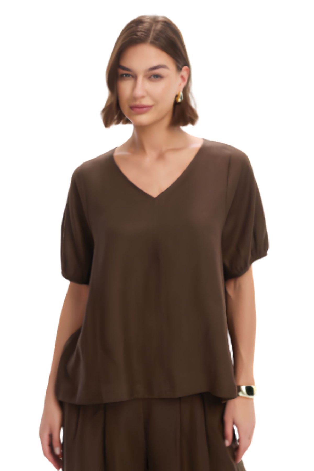 Bishop Sleeve Top - Chocolate