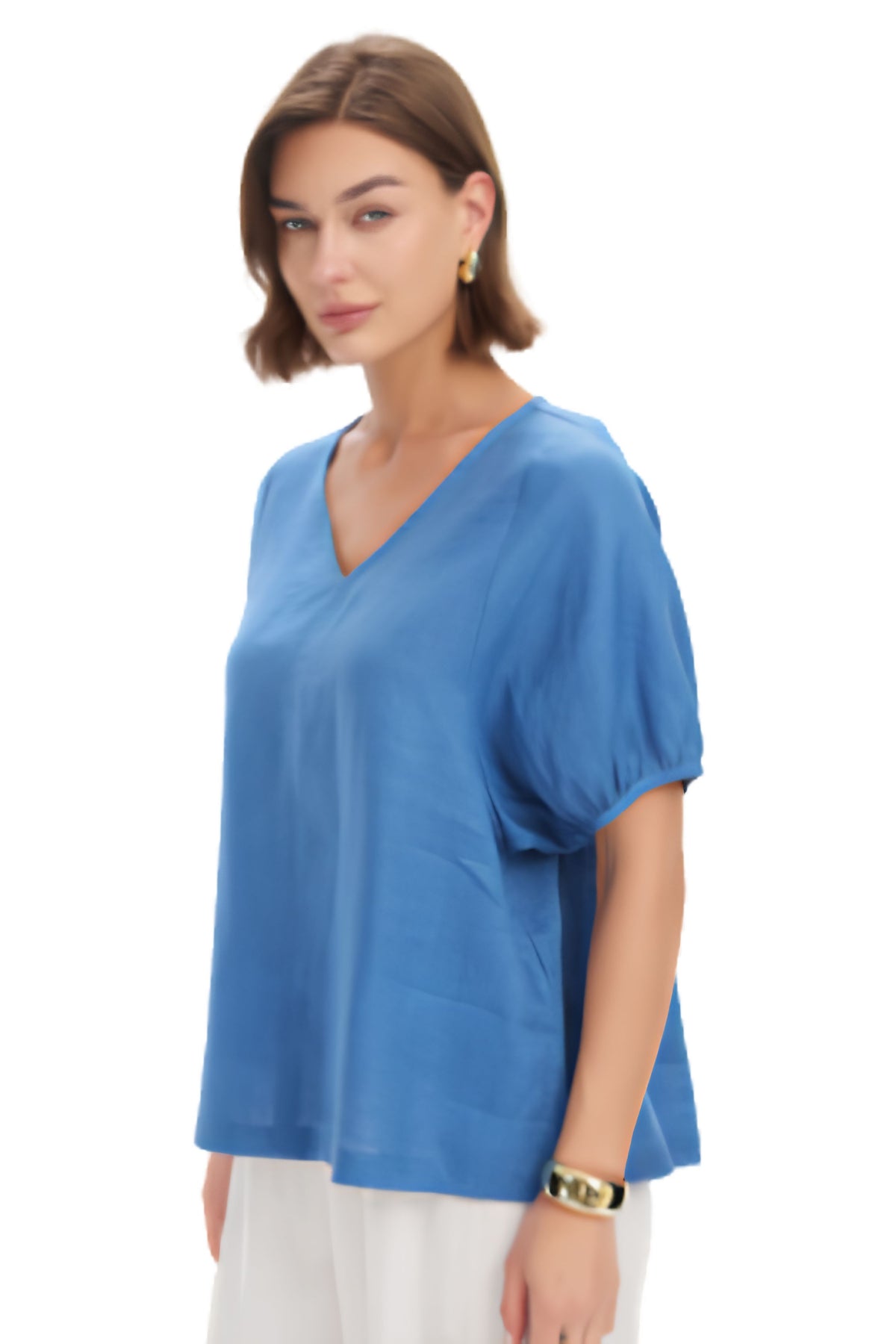 Bishop Sleeve Top - Coastal Blue