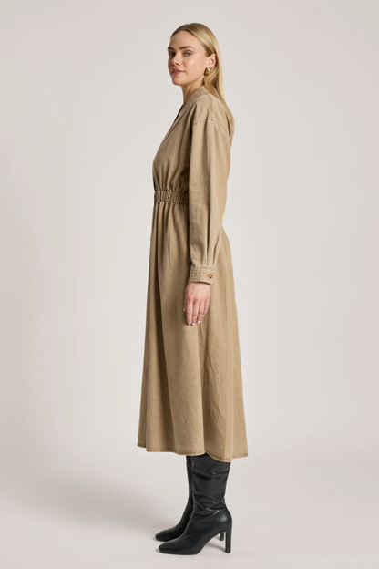 Bodhi Denim Dress - Fawn