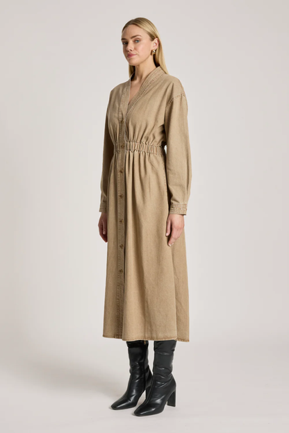 Bodhi Denim Dress - Fawn
