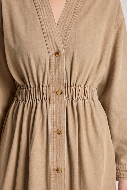 Bodhi Denim Dress - Fawn