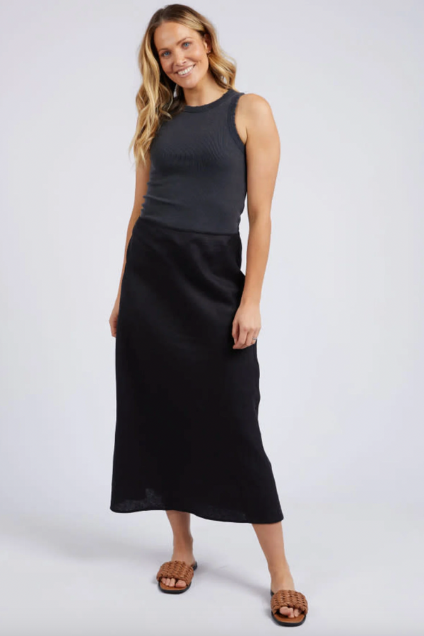Bronte Linen Skirt - Black