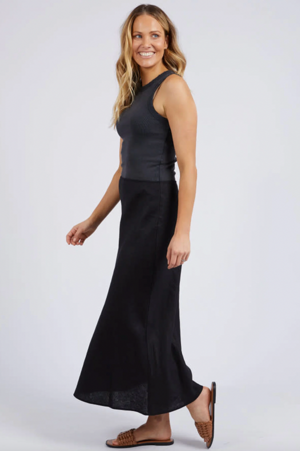 Bronte Linen Skirt - Black