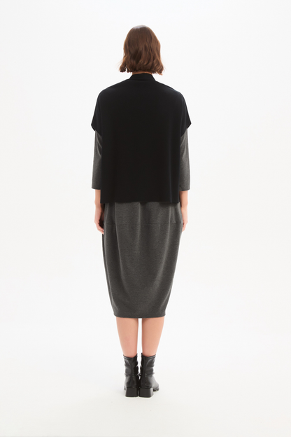 Button Up Knit Vest - Black