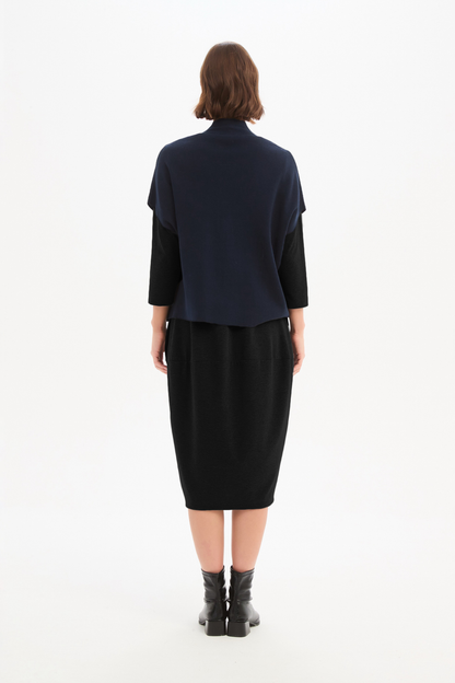 Button Up Knit Vest - Navy