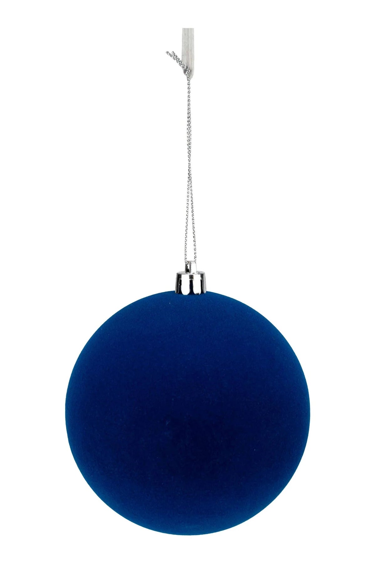 10cm Set of 6 Flocked Royal Blue Ball