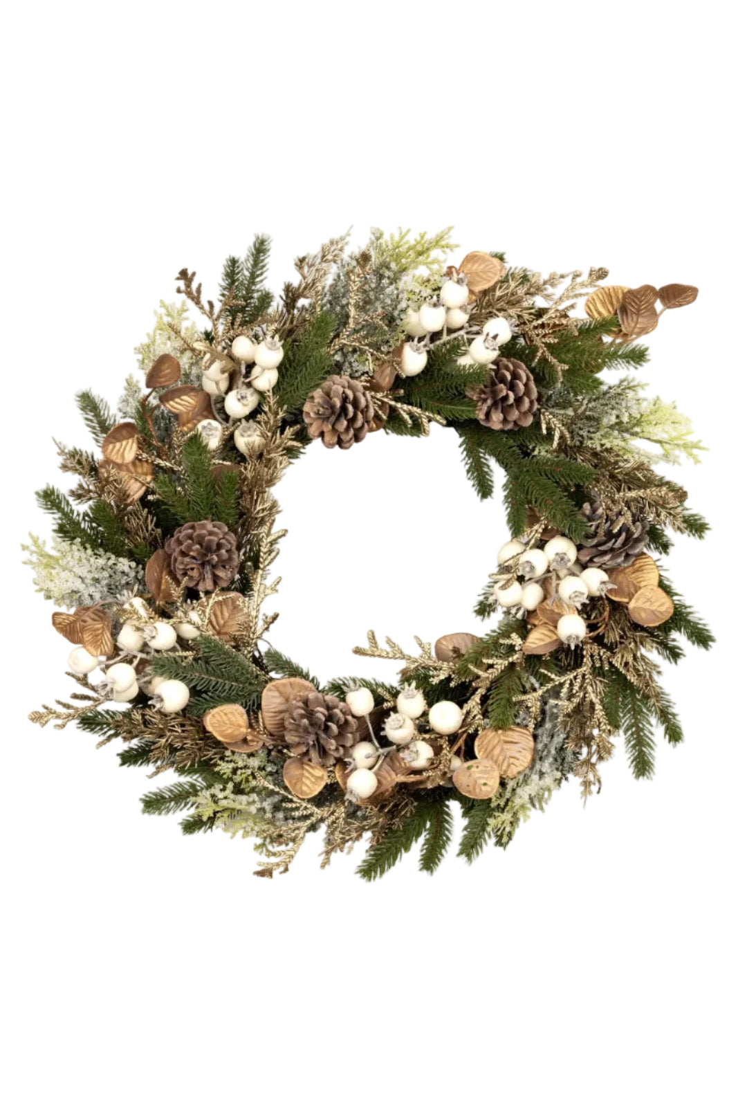 55cm Natural White Berry Wreath