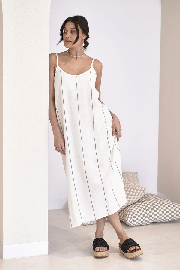 Carter Midi Linen Slip Dress