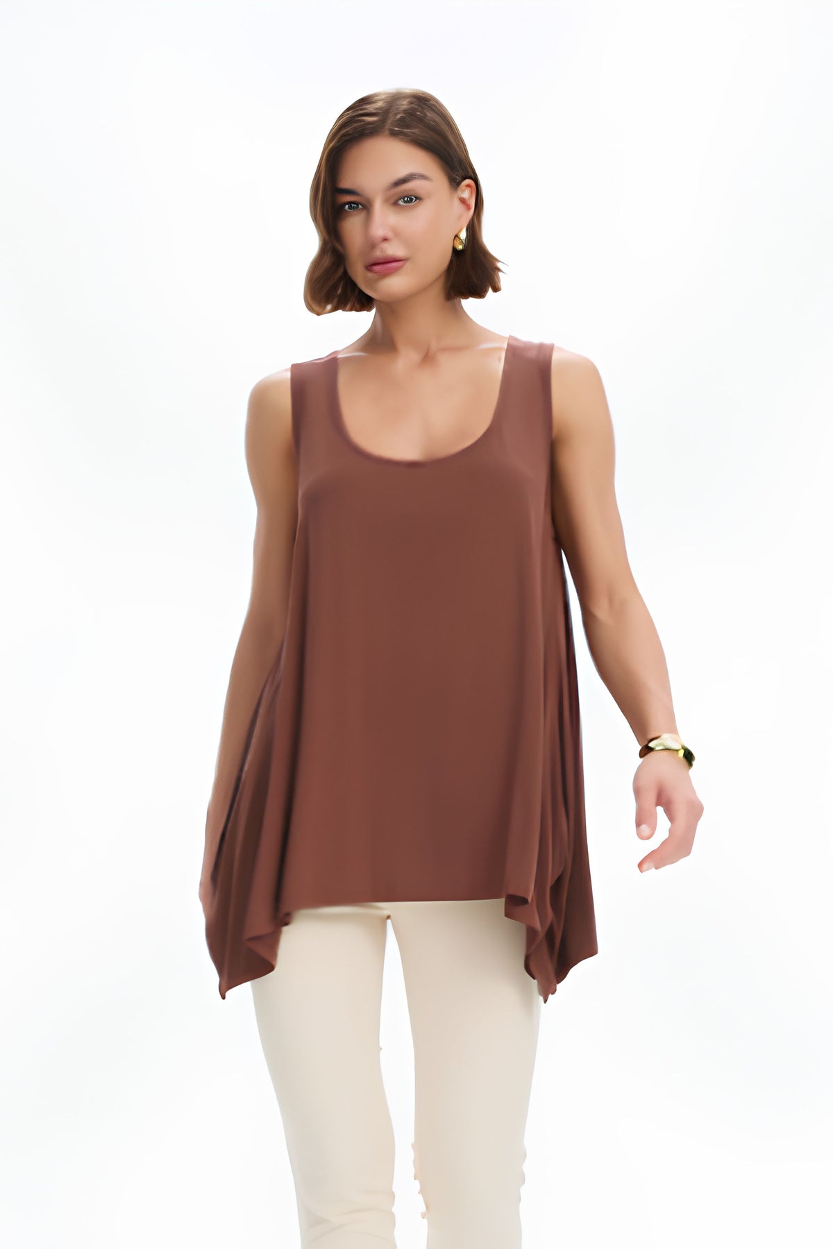 Cascade Sleeveless Top - Chocolate