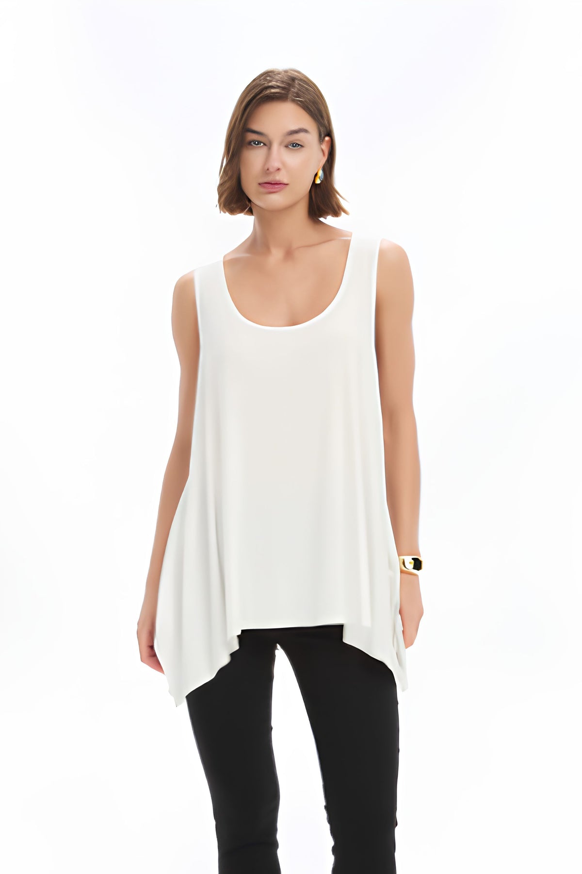 Cascade Sleeveless Top - Cream
