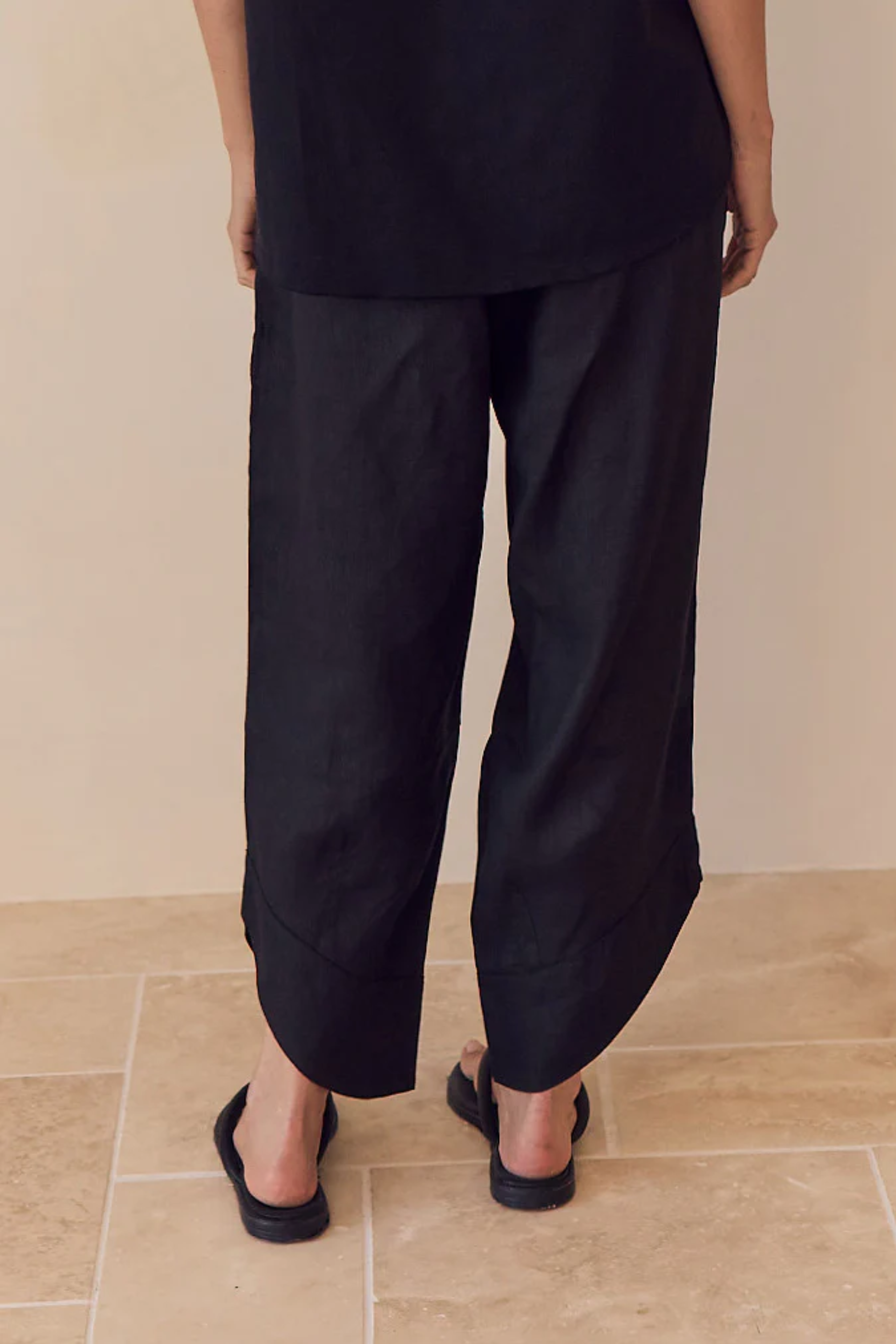 Casual linen Pants - Black