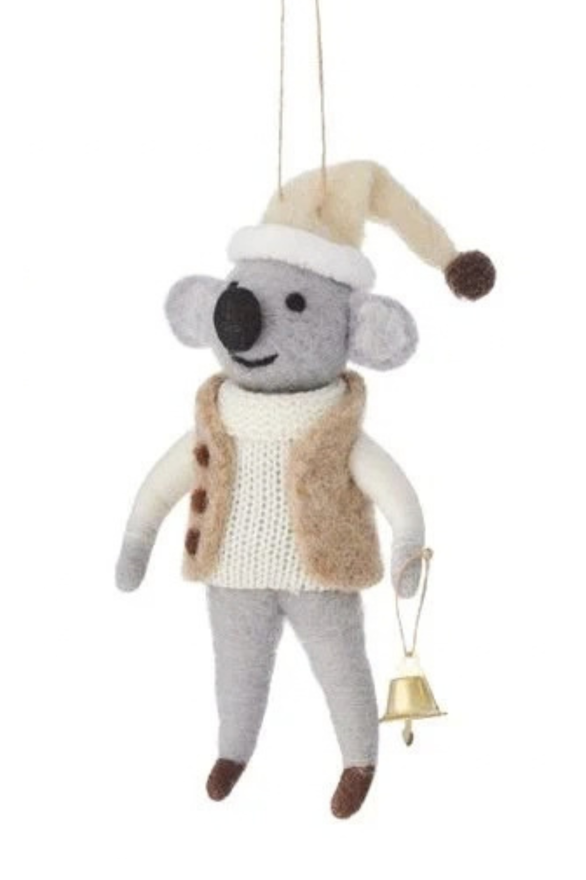 Cheery Koala Orn Felt With Wreath OR With Bell