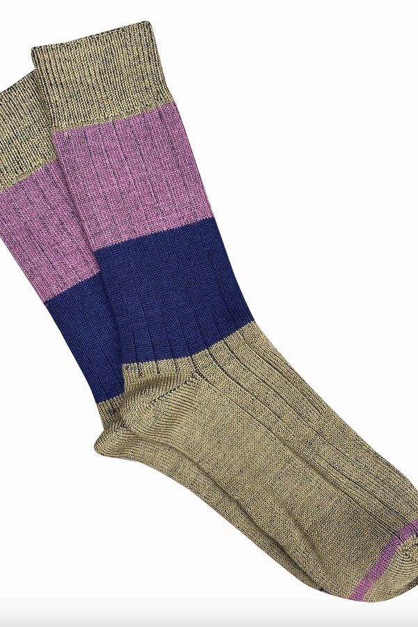Chunky Rib Wool Socks - Khaki