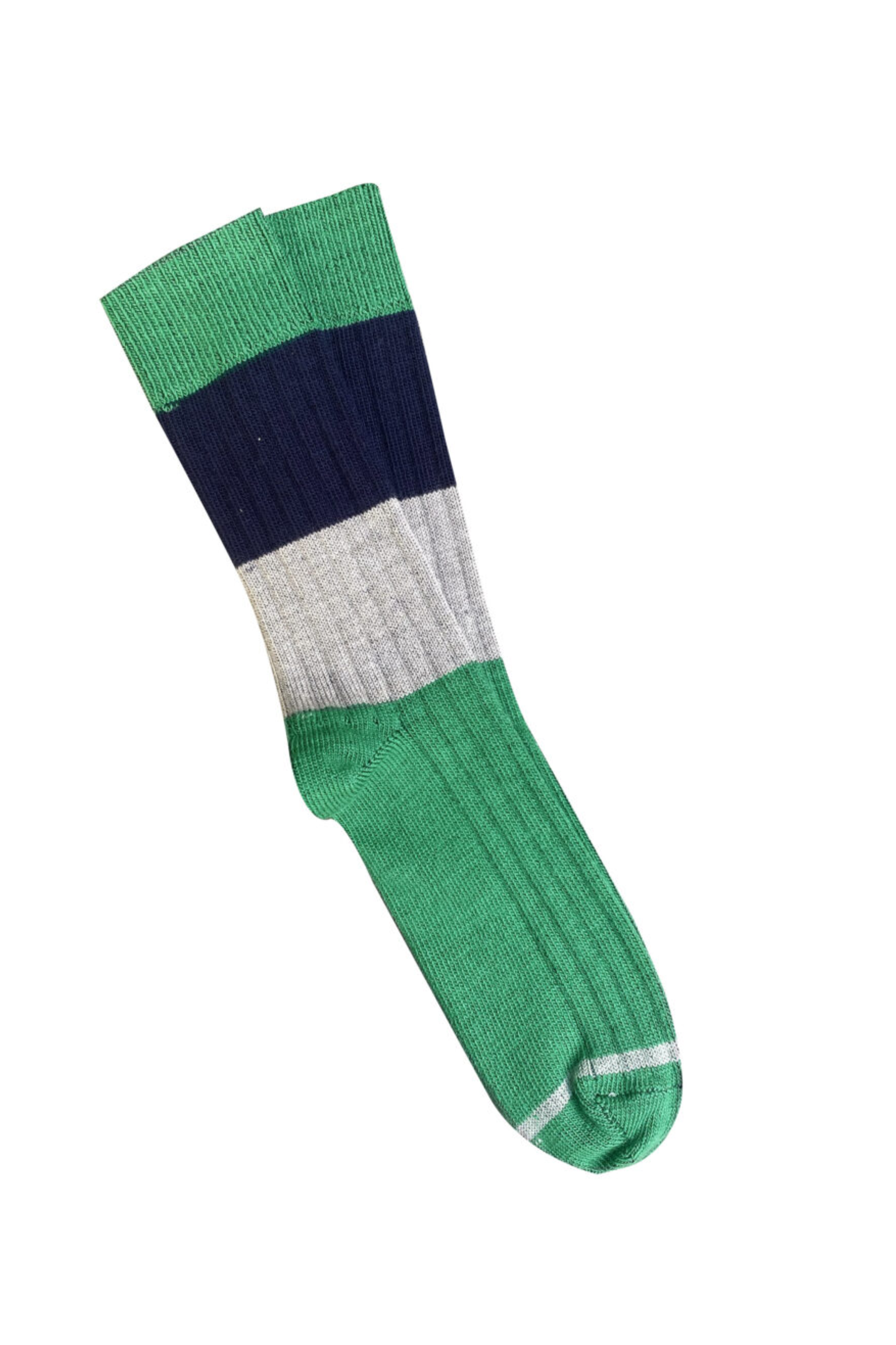Chunky Rib Wool Socks - Lark Green