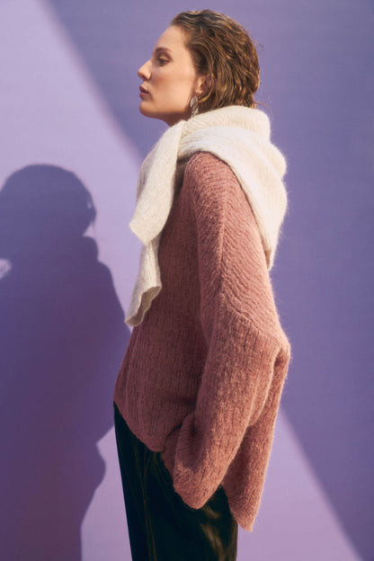 Elk Agna Pattern Sweater - Rosewood
