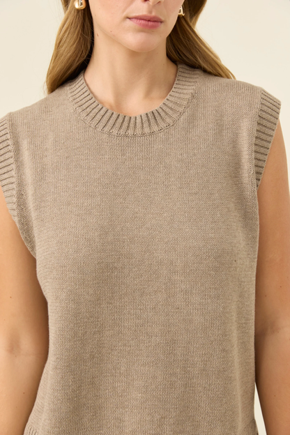 Darby Knit Vest - Stone