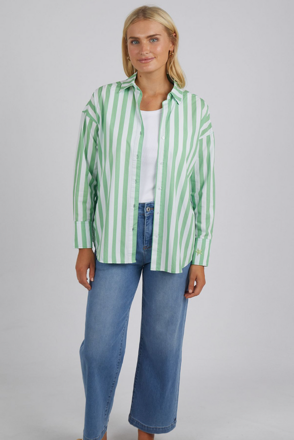 Delia Stripe Shirt - Meadow/Wh Stripe