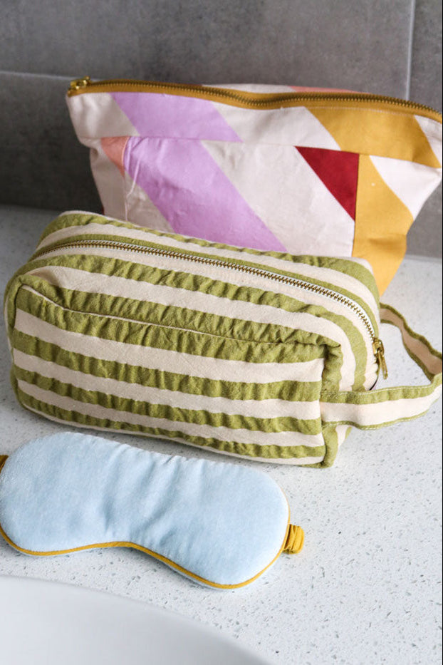 Dopp Kit - Pistachio Seersucker