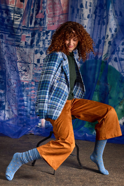 Dotty Knee High Wool Socks