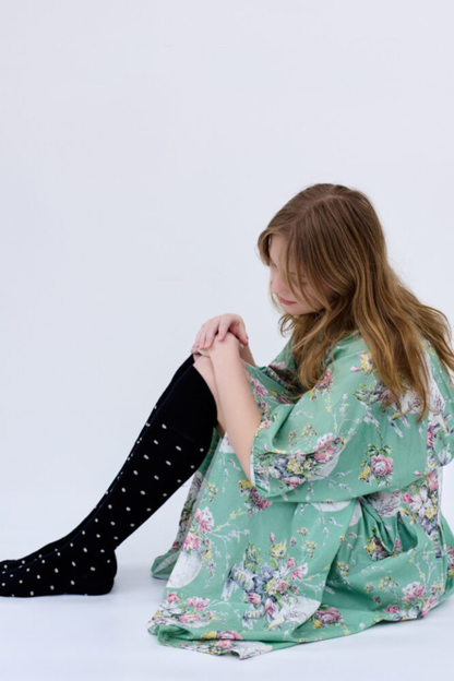 Dotty Knee High Wool Socks