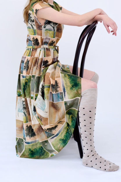 Dotty Knee High Wool Socks