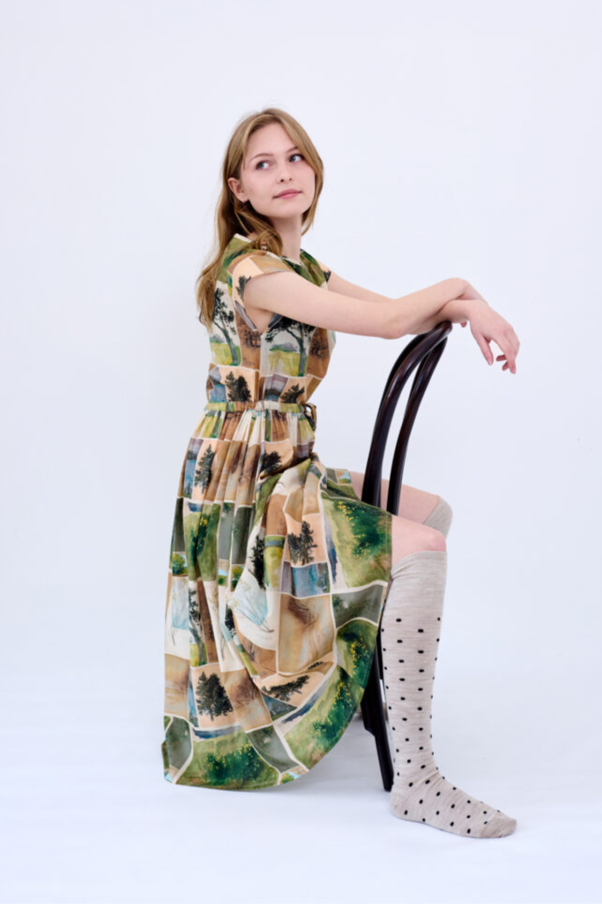 Dotty Knee High Wool Socks