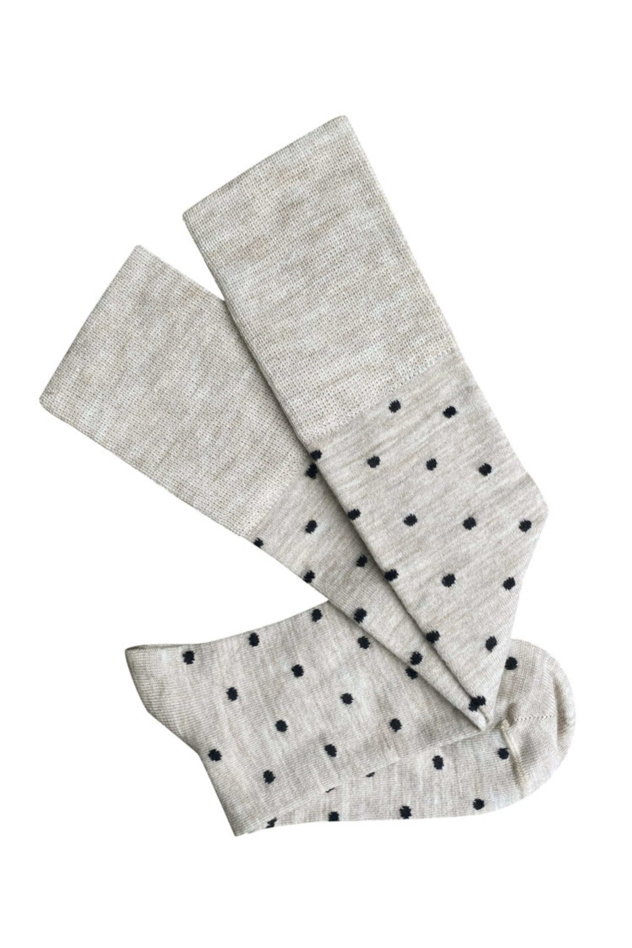 Dotty Knee High Wool Socks