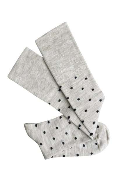 Dotty Knee High Wool Socks