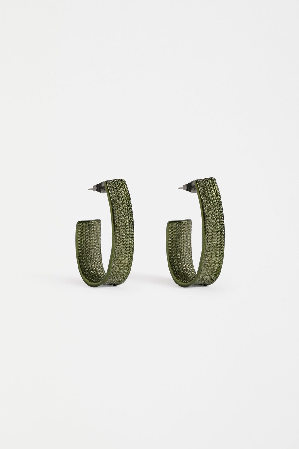 Elk Glynn Large Hoop Earring - Dark Olive