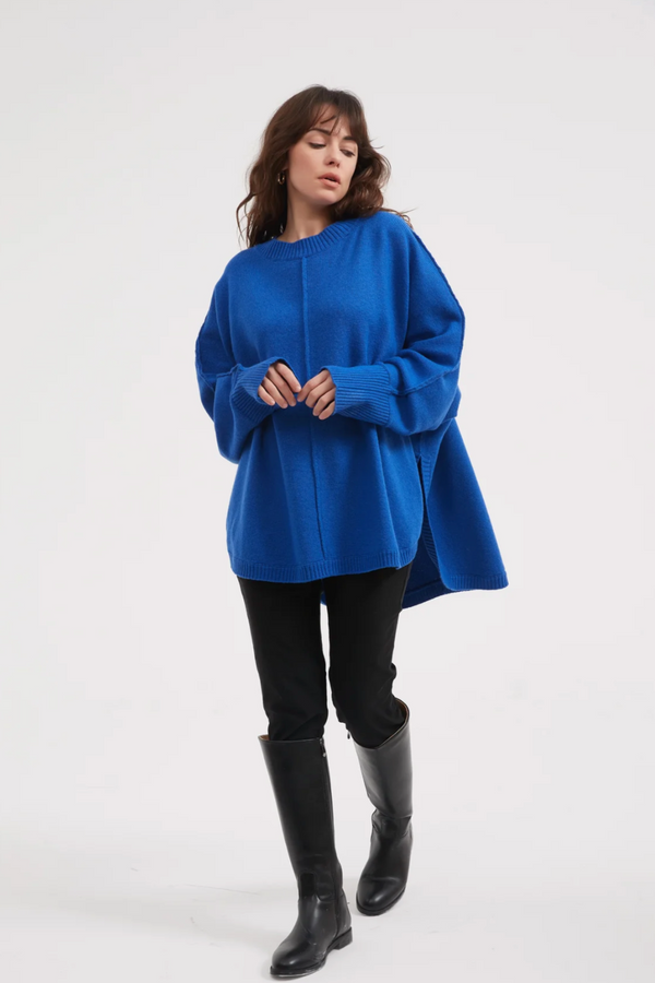 Exposed Seam Knit - Electric Blue