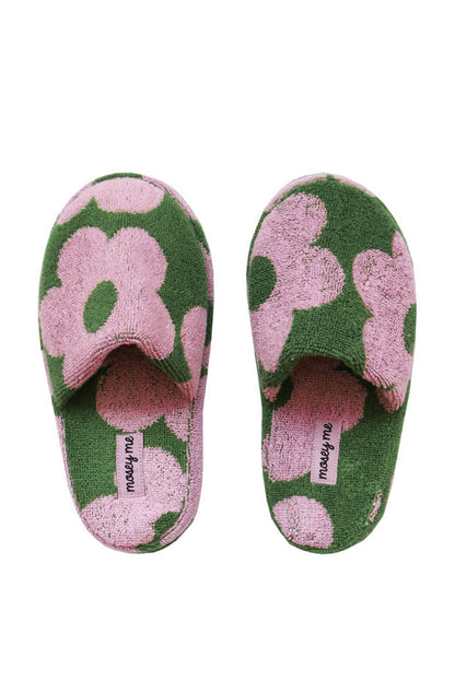 Mosey & Me Terry Slippers - Flowerbed