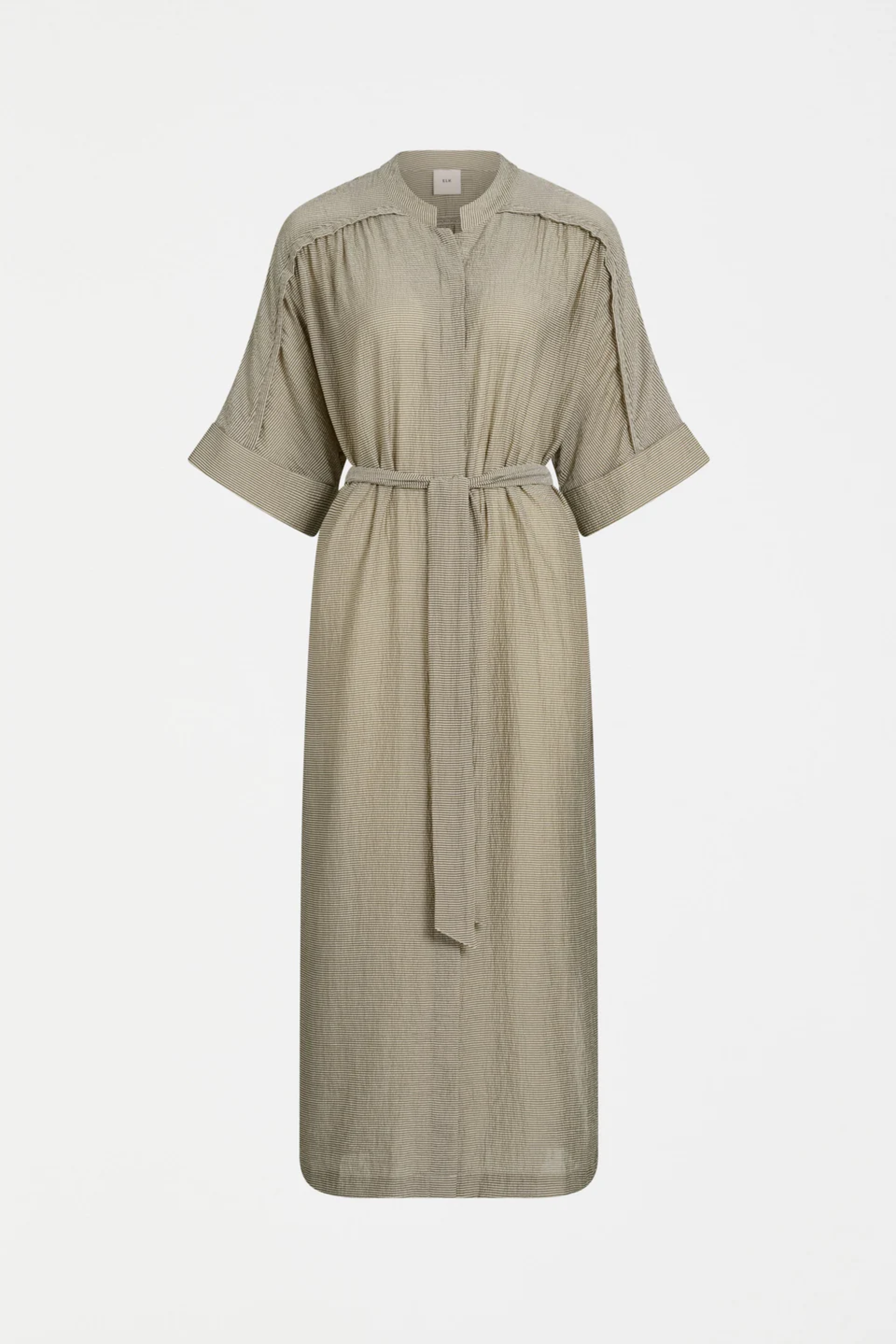 Elk Porta Dress - Olive Stripe