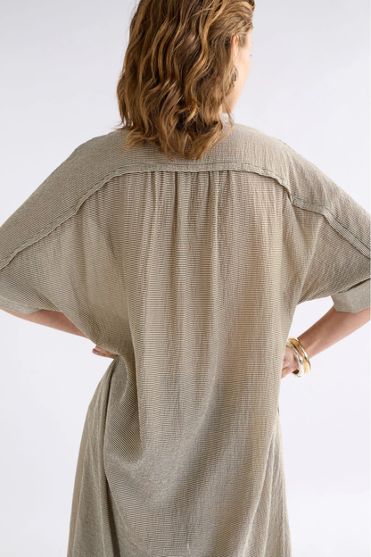 Elk Porta Dress - Olive Stripe