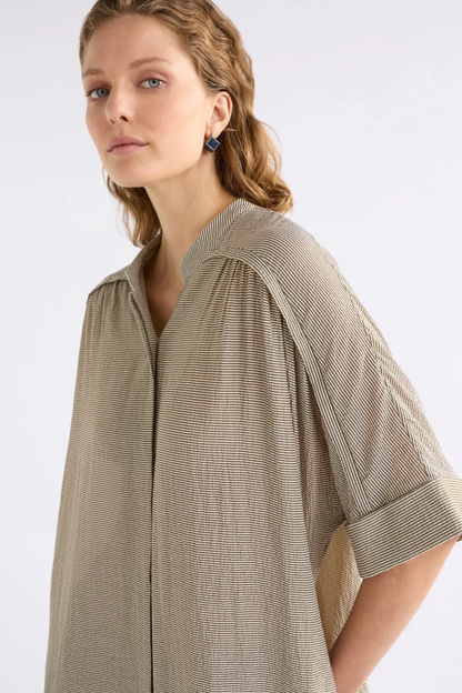 Elk Porta Dress - Olive Stripe