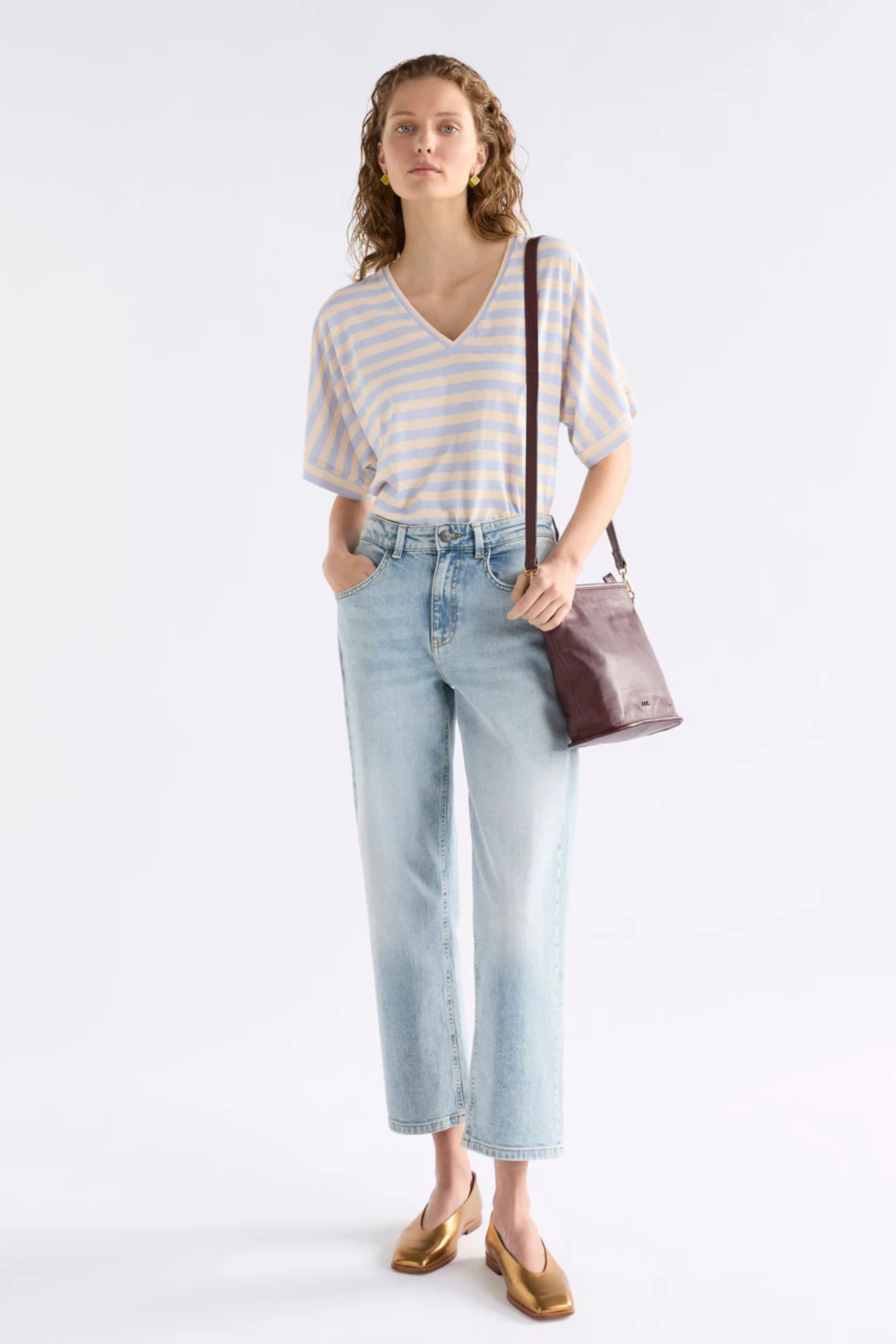 Elk Seter Tee - Blue/Natural