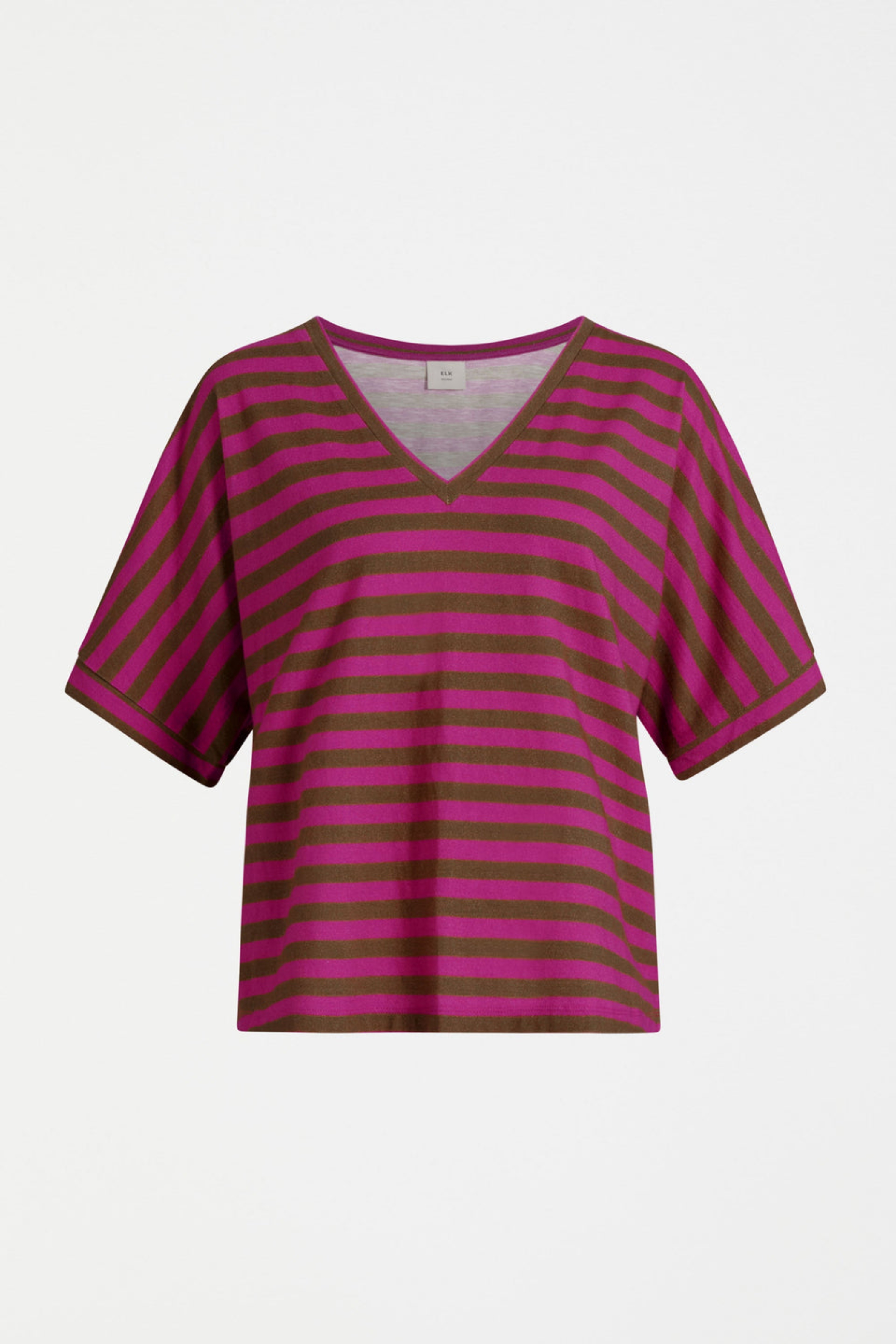 Elk Seter Tee - Olive/Fuchsia