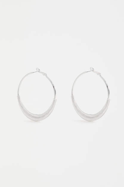 Elk Solf Metallic Hoop Earring - Silver