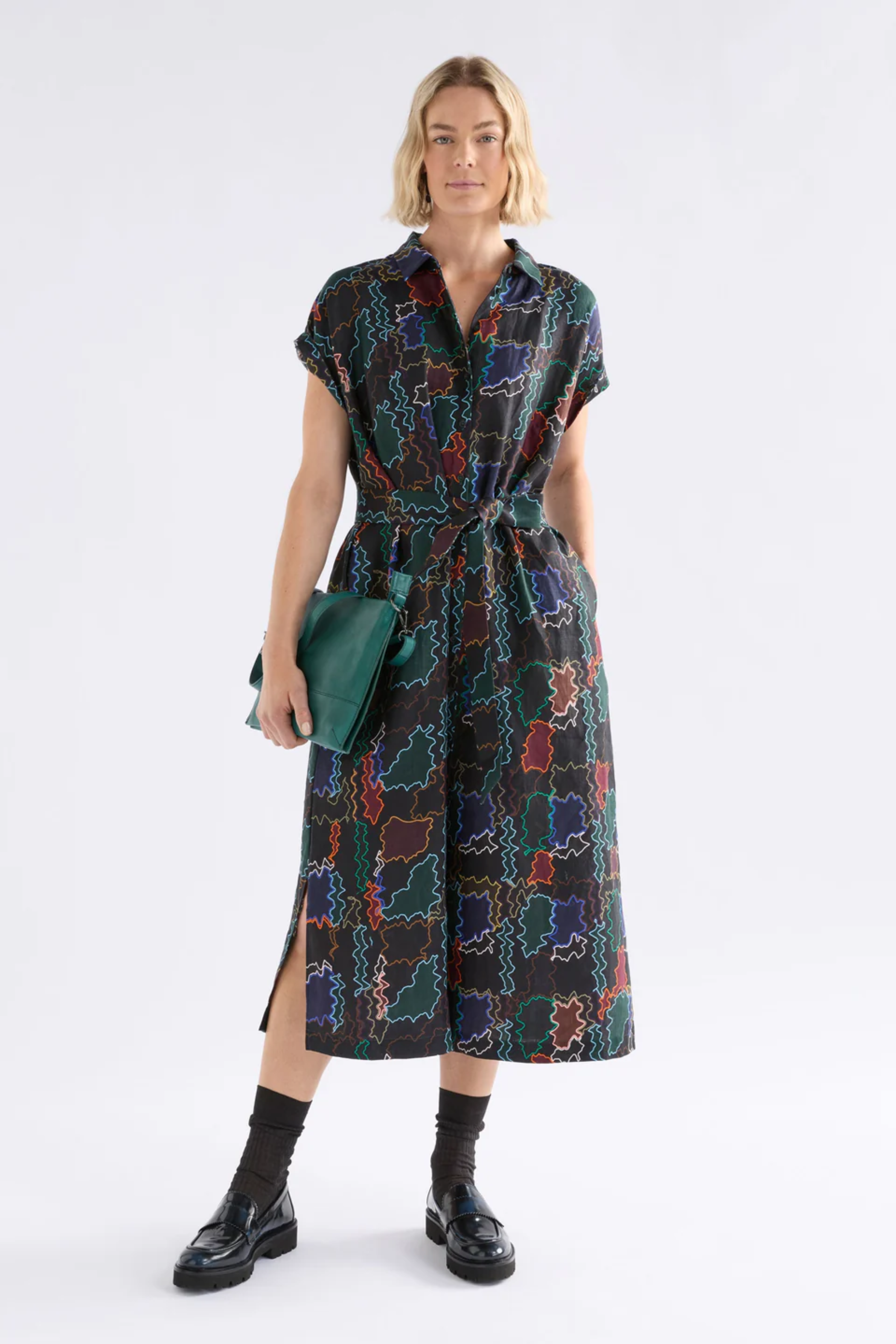 Elk Tilko Shirt Dress - Suma Line Print