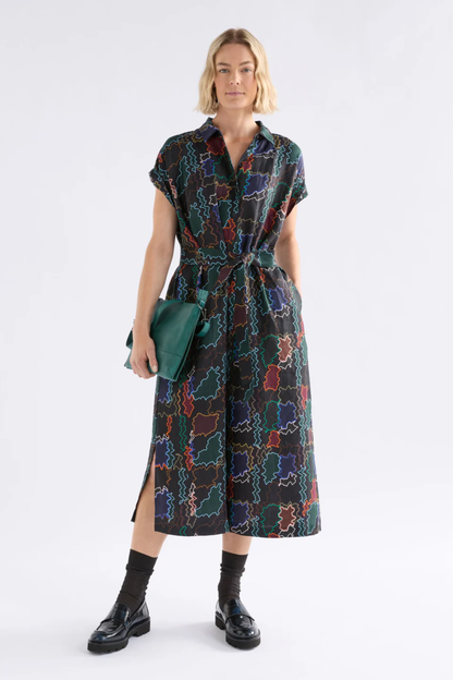Elk Tilko Shirt Dress - Suma Line Print