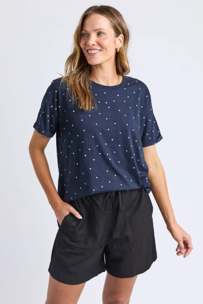 Elm Festive Spot Tee - Navy