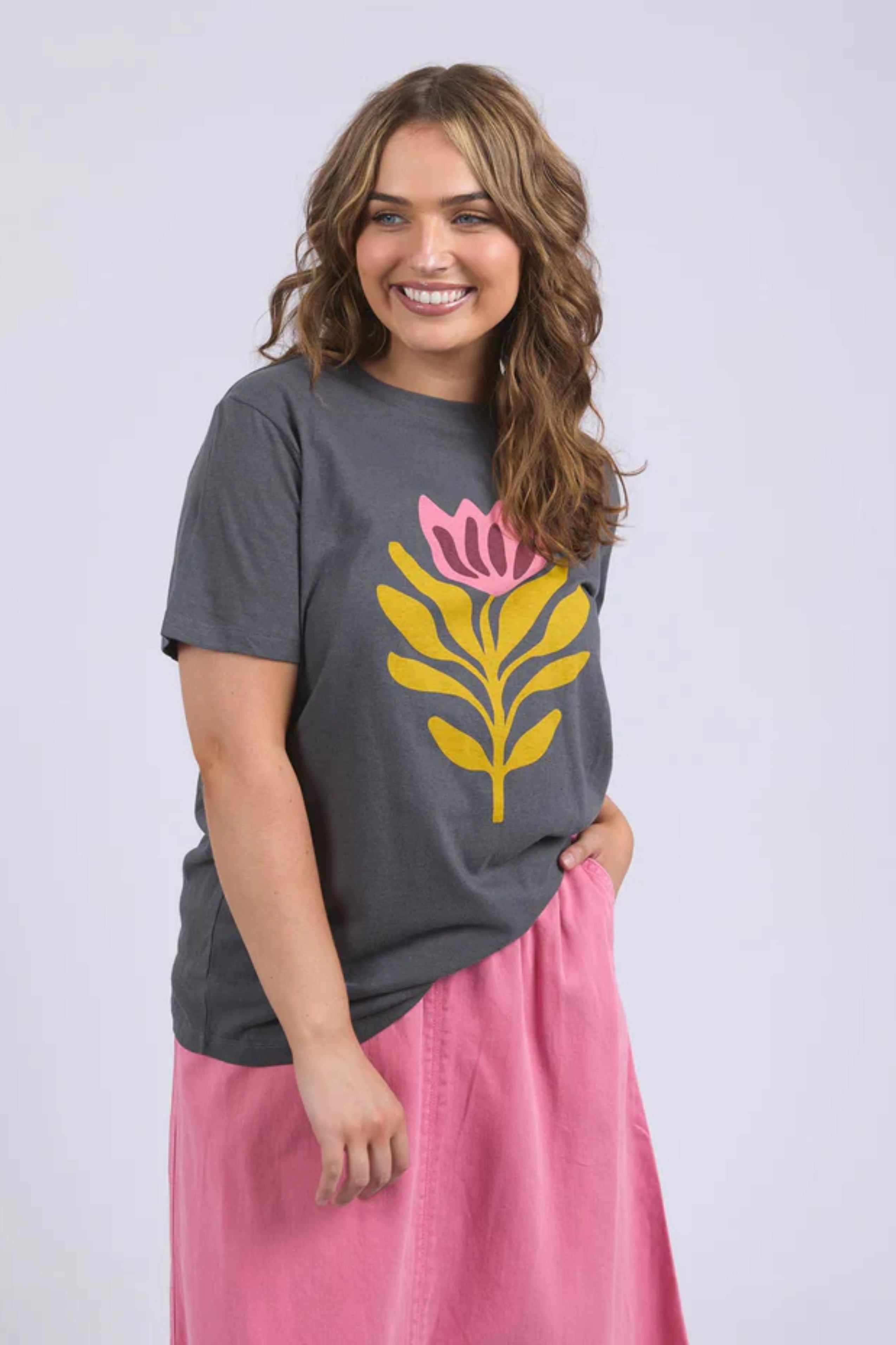 Elm Fiore Tee - Charcoal