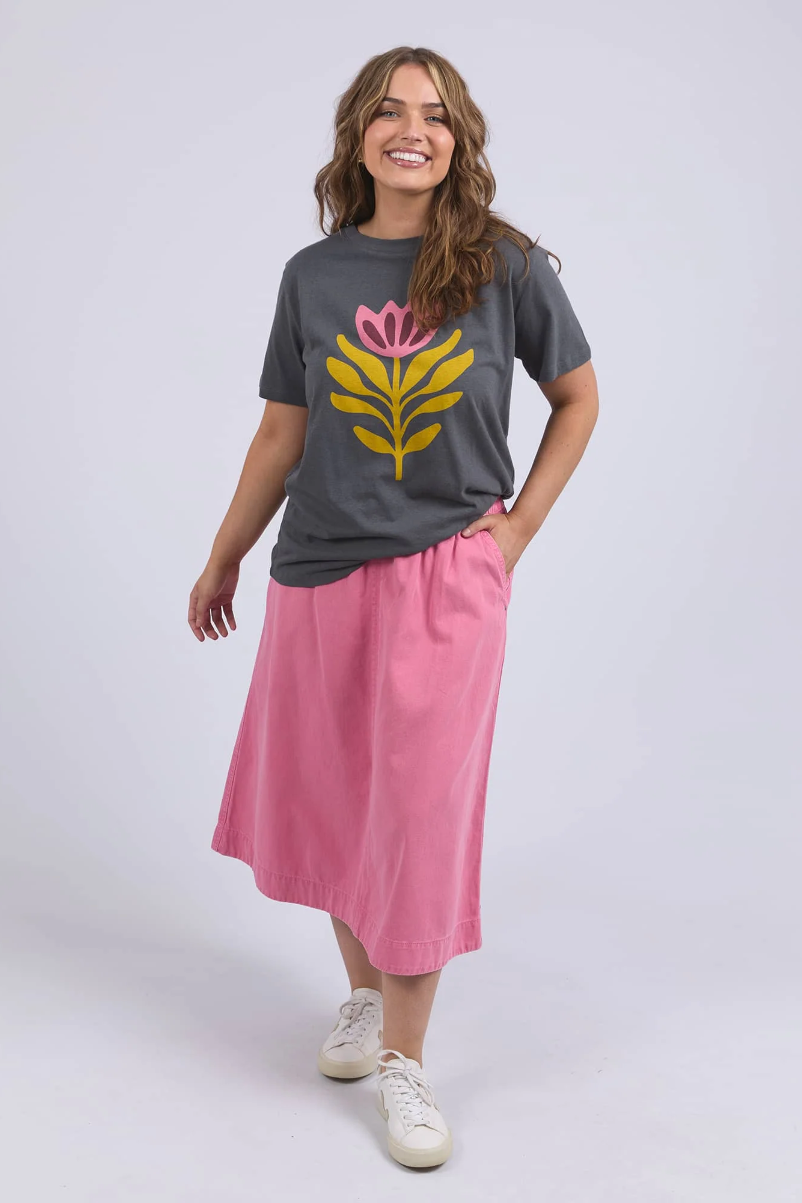 Elm Fiore Tee - Charcoal