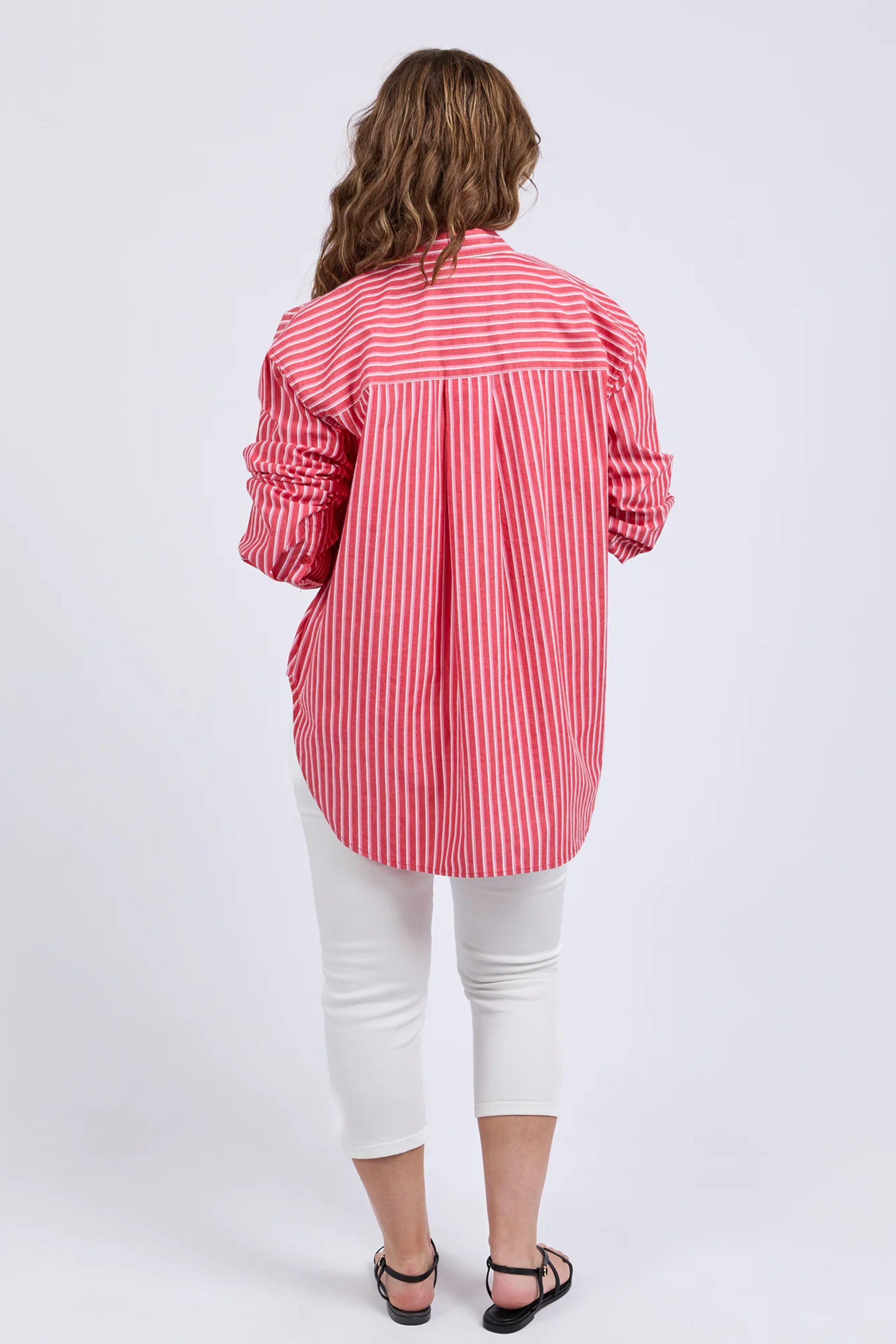 Elm Frankie Striped Shirt - Cayenne Stripe