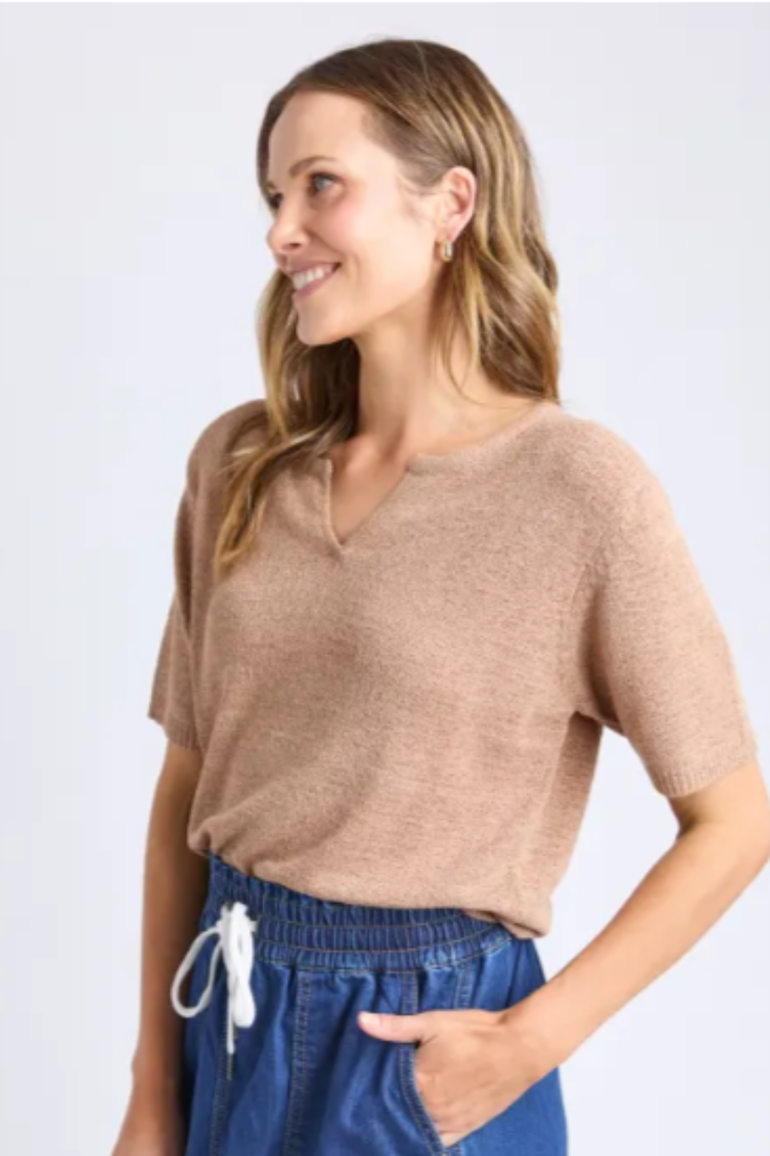 Elm Knit Tee - Natural