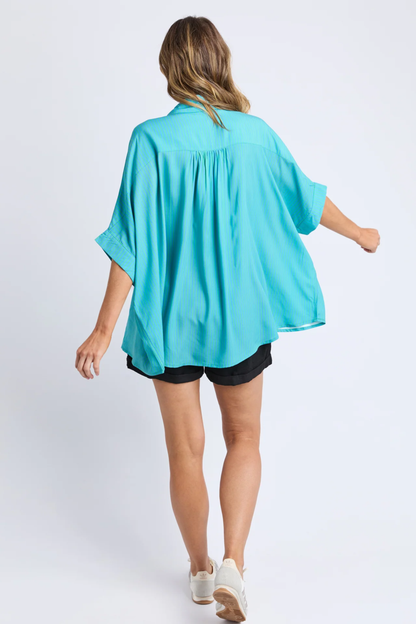 Elm Luna Shirt - Gumdrop Green Stripe