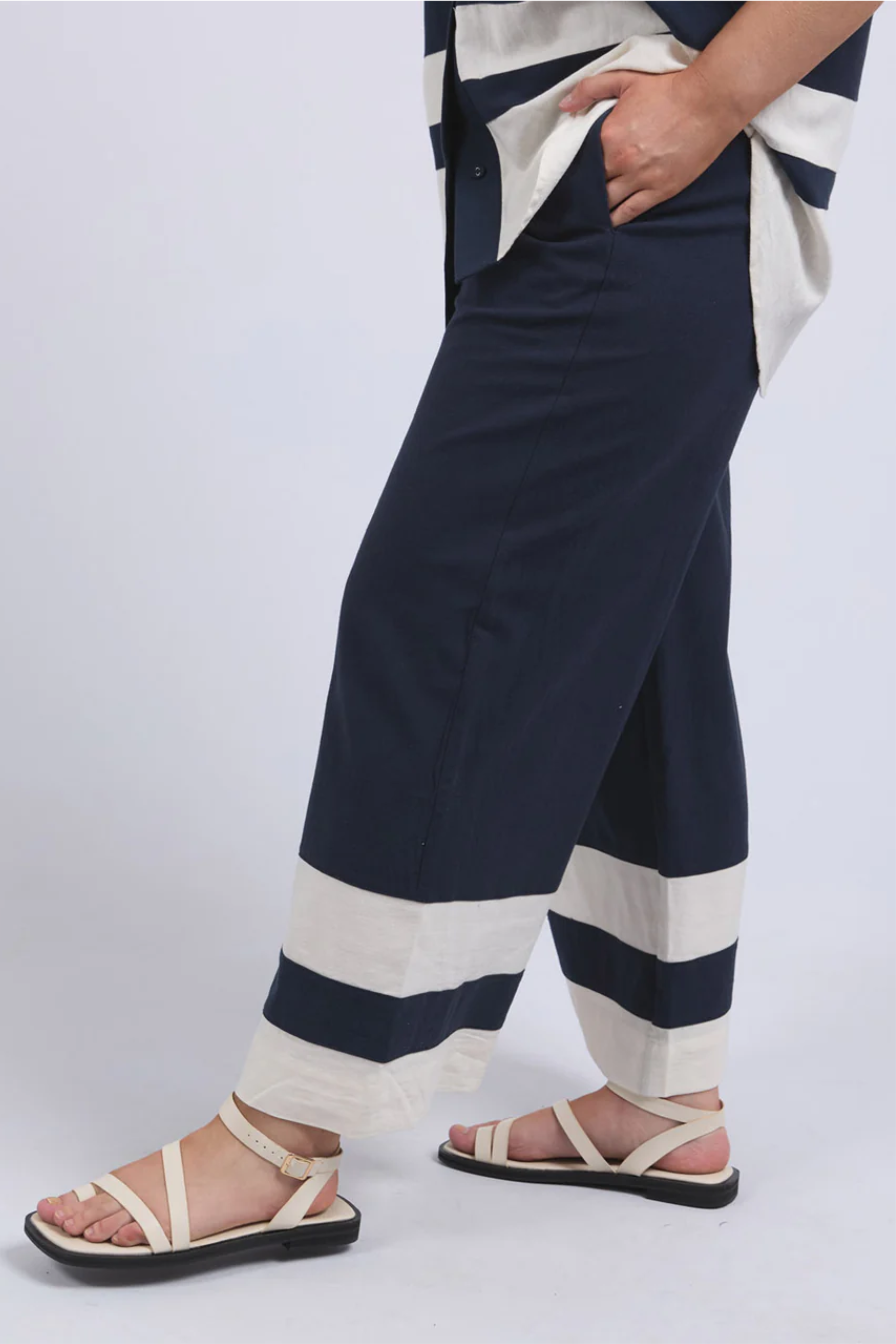 Elm Scarlet Pant - Navy Stripe