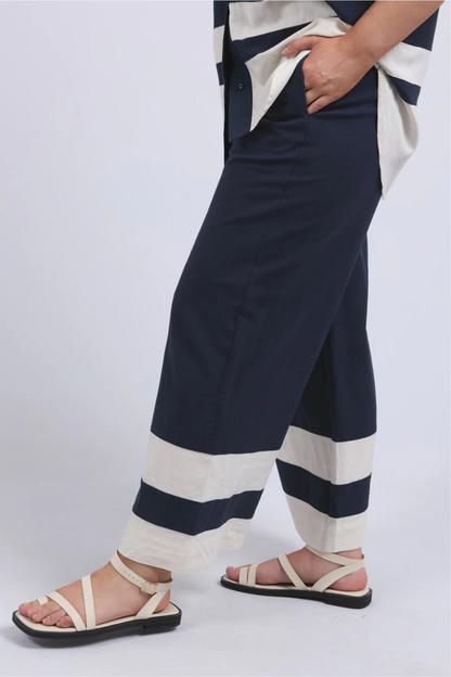Elm Scarlet Pant - Navy Stripe