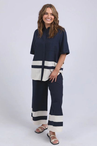Elm Scarlet Pant - Navy Stripe