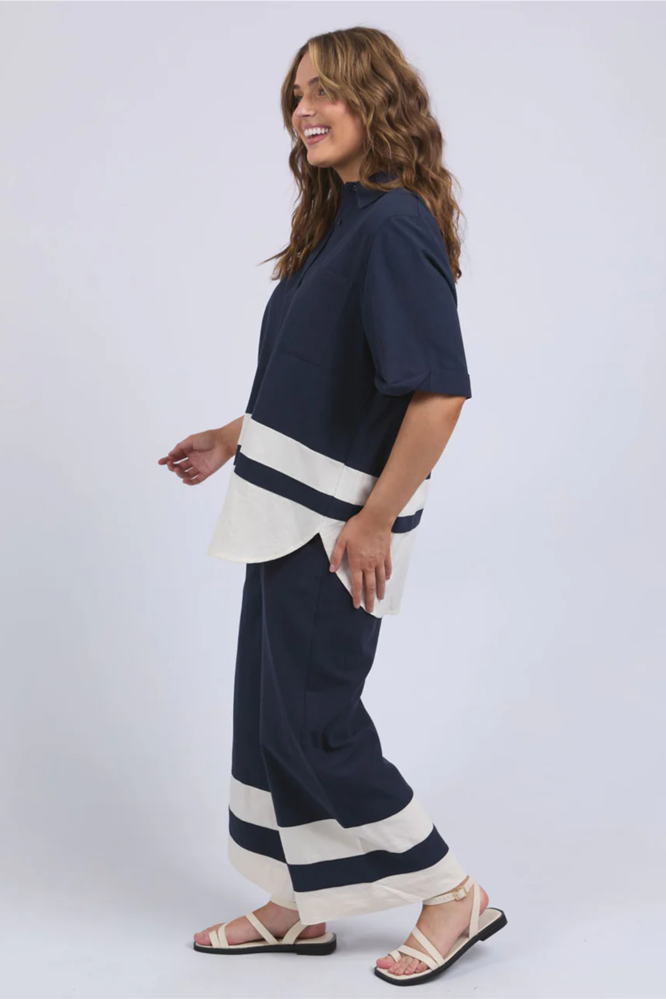 Elm Scarlet Shirt - Navy Stripe