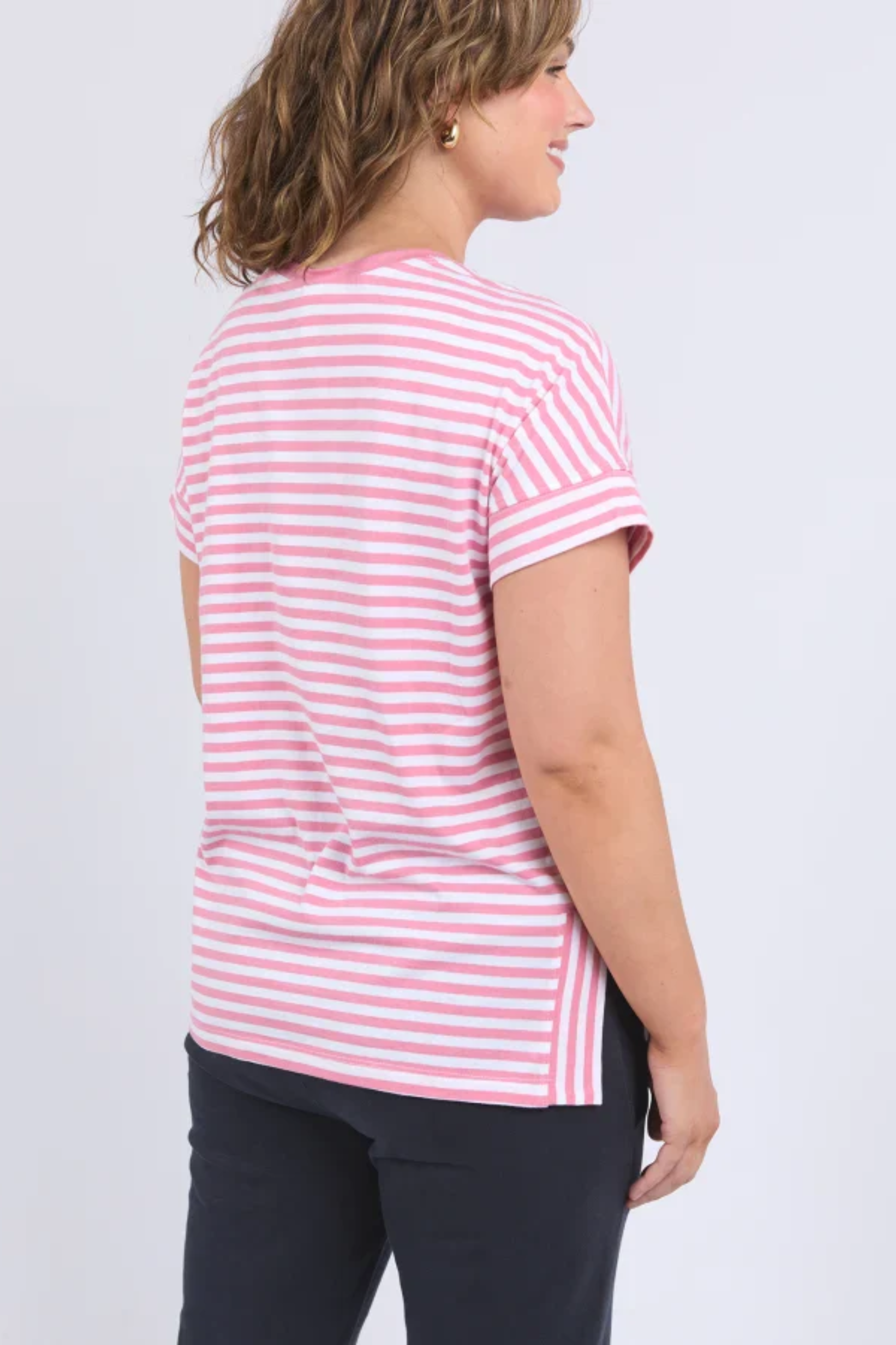 Elm Yara Stripe S/S Tee - Rose
